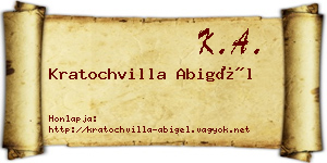 Kratochvilla Abigél névjegykártya
